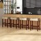 24 Inch Set of 2 Bar Stool with Curved Seat Cushions and Nail Head Trim